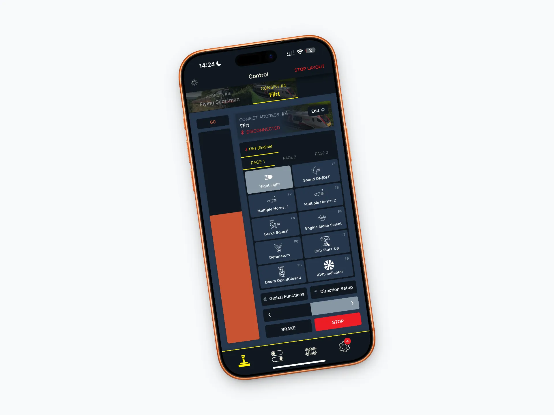 Hornby HM DCC App Consist Bluetooth Control Screen