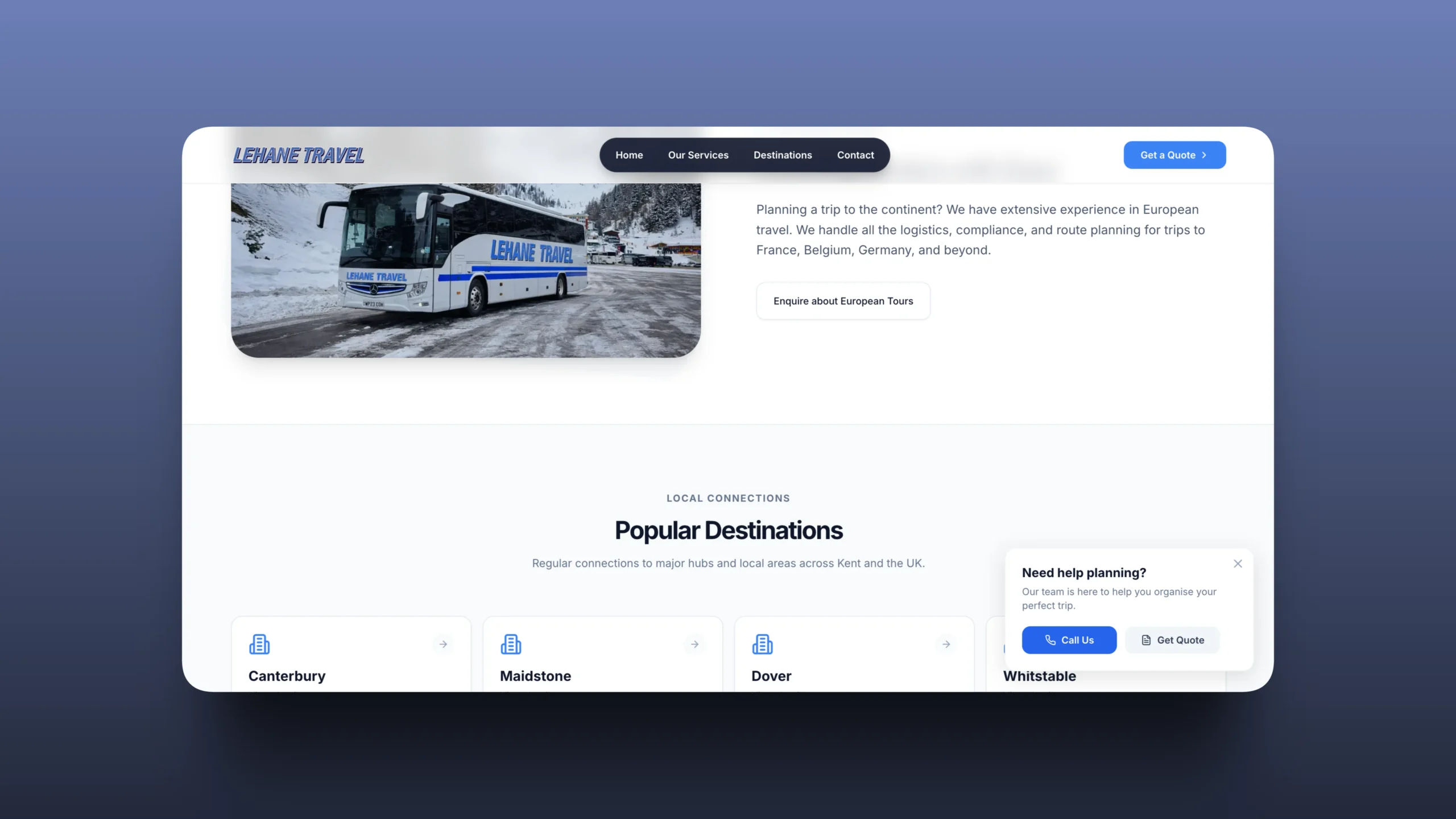 Lehane Travel Website Destinations