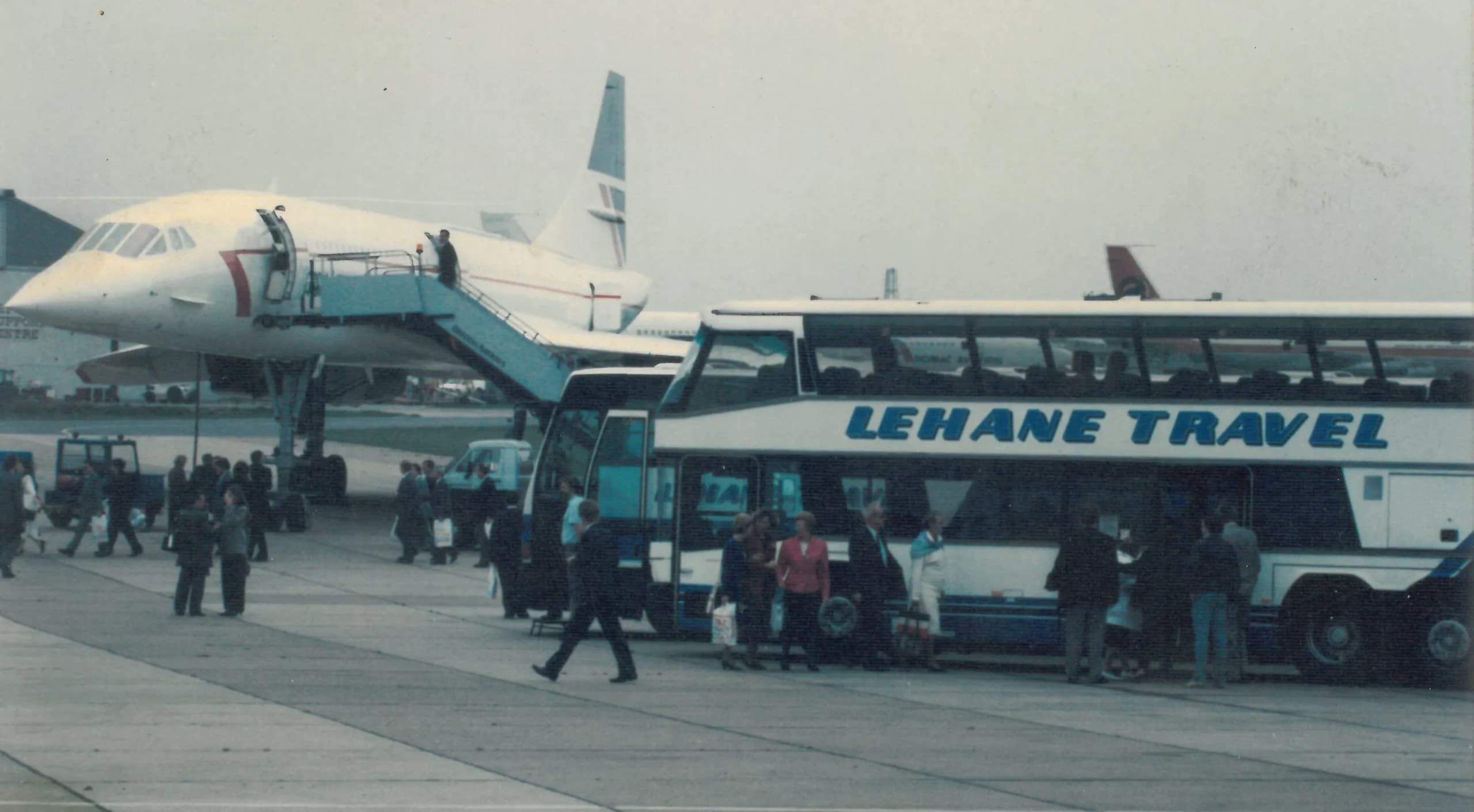 Lehane Travel Coach next to British Airways Concorde