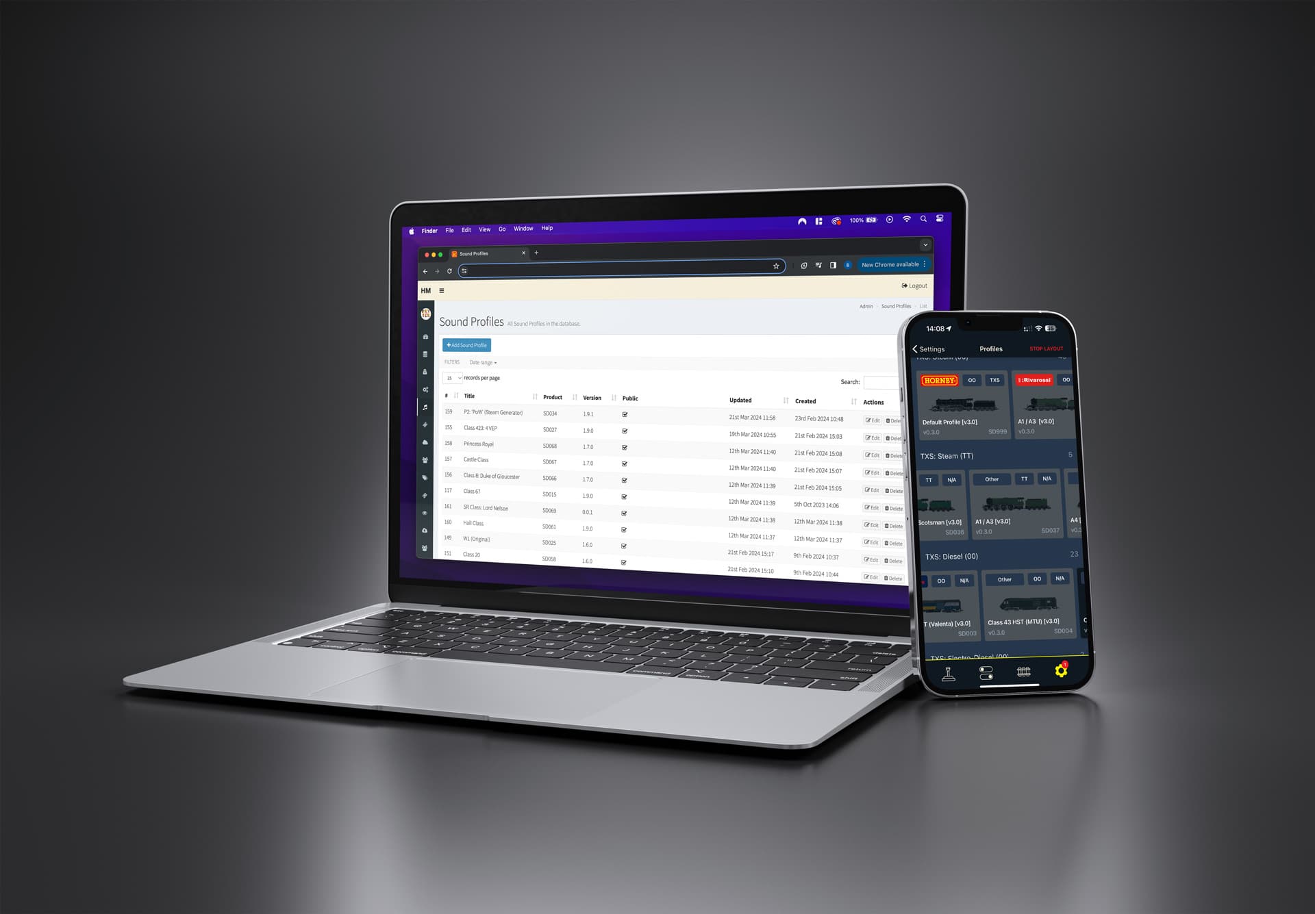 Hornby Portal CMS for HM DCC application
